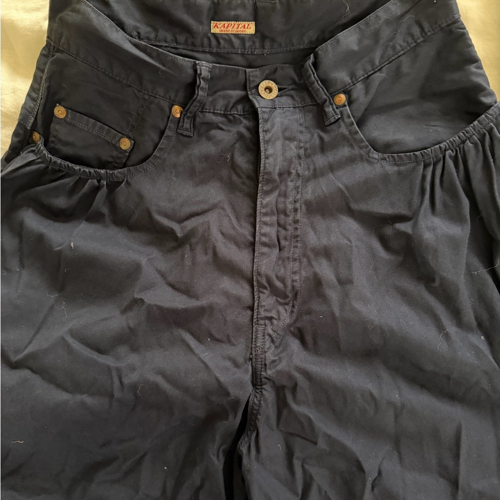 Kapital Navy Wide-Leg Culottes - Picture 2 of 5